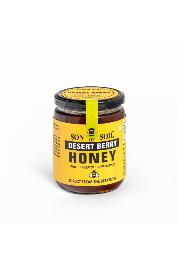 Desert Berry Honey |Pure Unprocessed and Unpasteurized Wild Honey| Natural Raw Honey Direct from the Beekeepers | No Additives |No Added Sugar -  (Glass Jar)